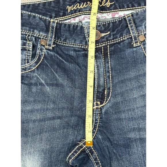Maurices Womens Cropped Jeans Size 11/12 Long Denim Distressed Blue Low Rise - Picture 8 of 12